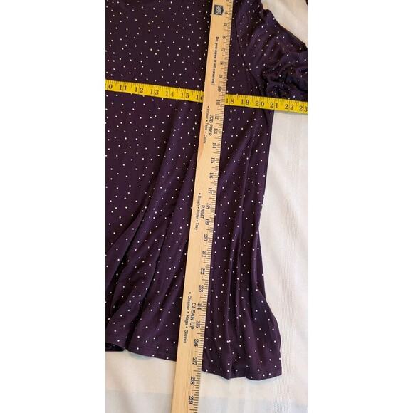 Lane Bryant Swing Collection Flowy Long Sleeve Knit Top Purple Dot 18/20 - Picture 9 of 10
